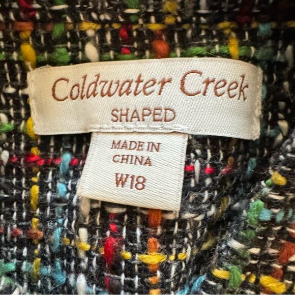 Coldwater Creek wool blend yellow red green blue white tweed jacket size 18
 b23 - Picture 2 of 6
